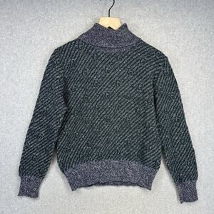 Gucci Vintage Mens Sweater Size 48 Multicolor Blue Green Stripes Wool Blend